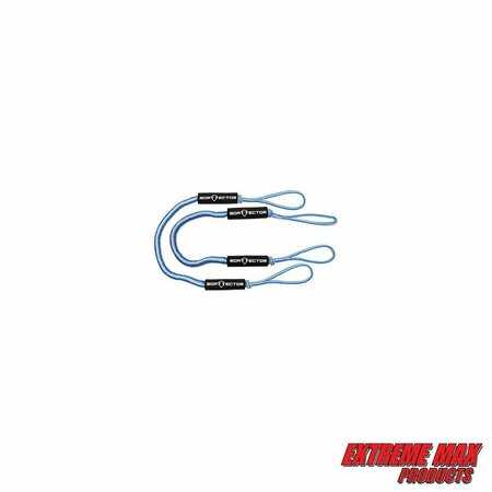 EXTREME MAX Extreme Max 3006.2765 BoatTector Bungee Dock Line Value 2-Pack - 6', Blue/White 3006.2765